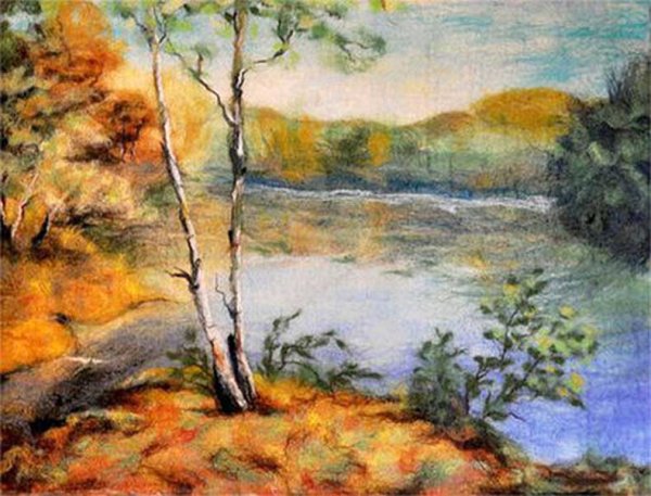 Шерстяная акварель пейзажи Шешиной Екатерины