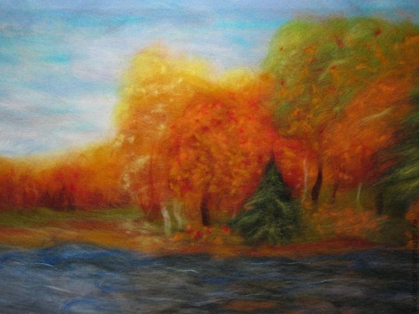 Осенние пейзажи из шерсти