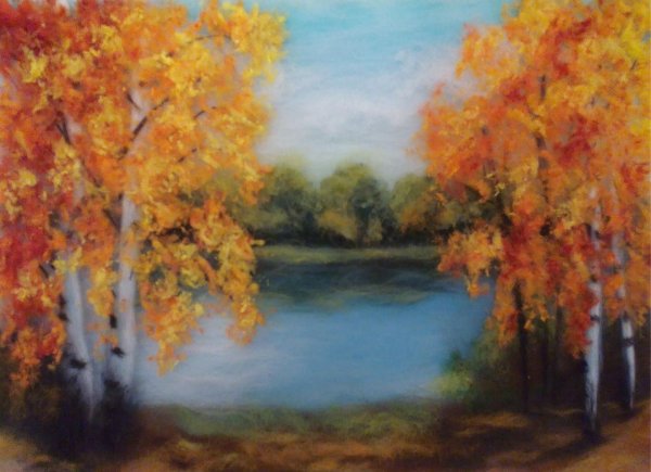 Шерстяная акварель осень