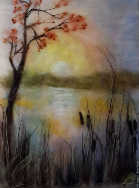 Шерстяная акварель пейзажи