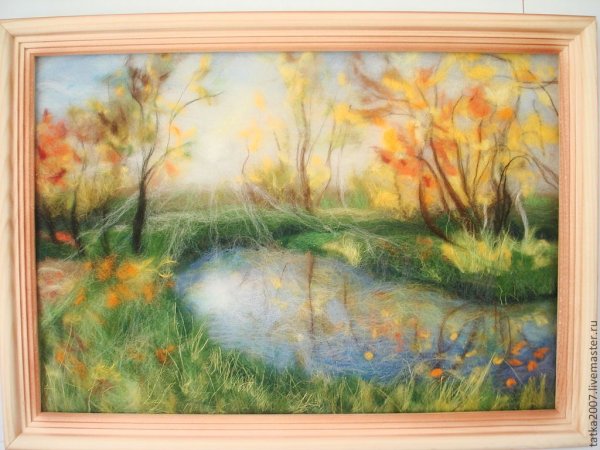 Осенний пейзаж шерстью