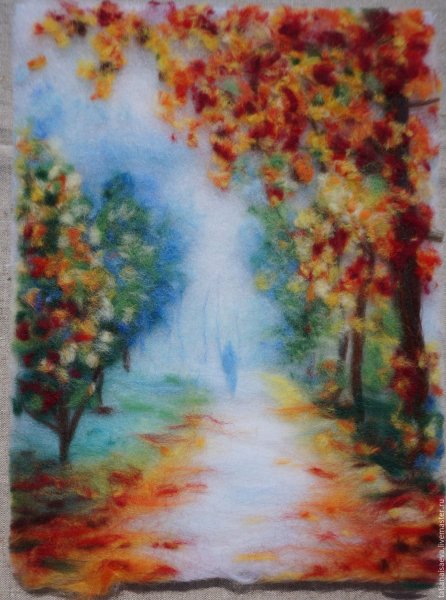 Осенние пейзажи из шерсти