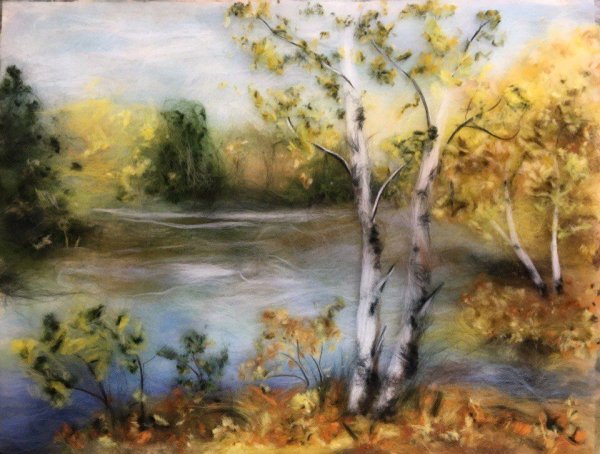 Шерстяная акварель пейзажи Шешиной Екатерины