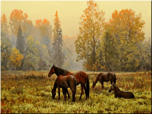 Художник Алексей Адамов лошади