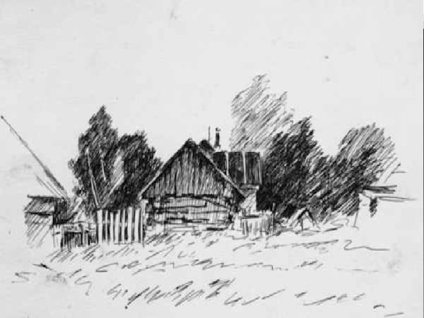 Наброски сельского пейзажа