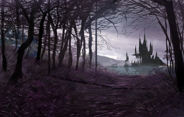 Мрачные пейзажи аниме