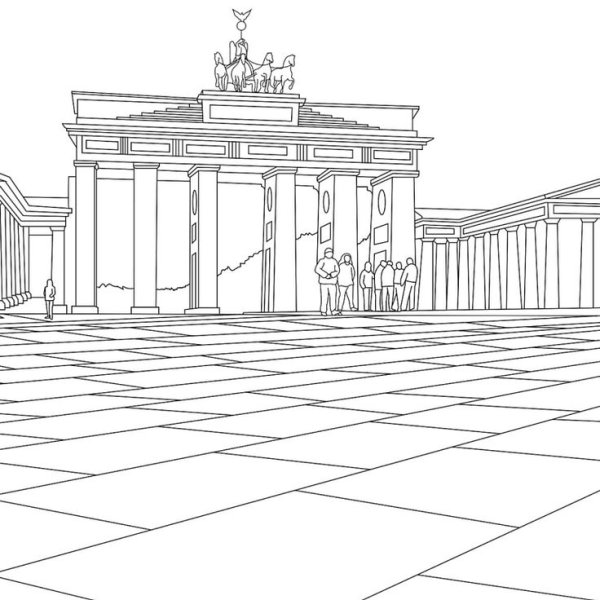 Германия Бранденбургские ворота раскраска