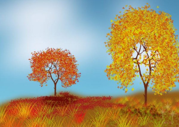 Осенний пейзаж в компьютерной графике