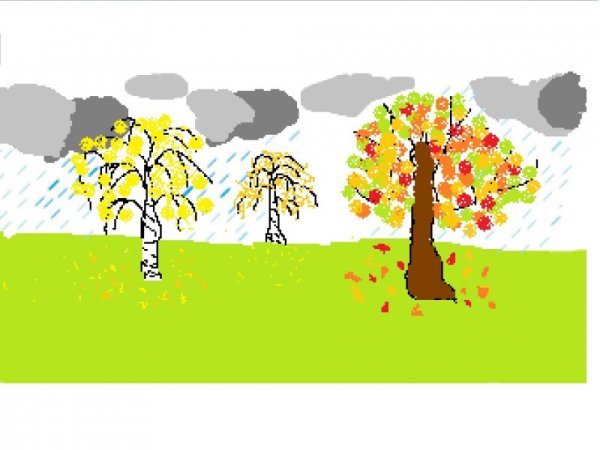 Рисунок осени в пейнте