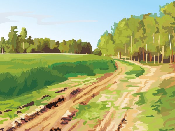 Летний векторный пейзаж