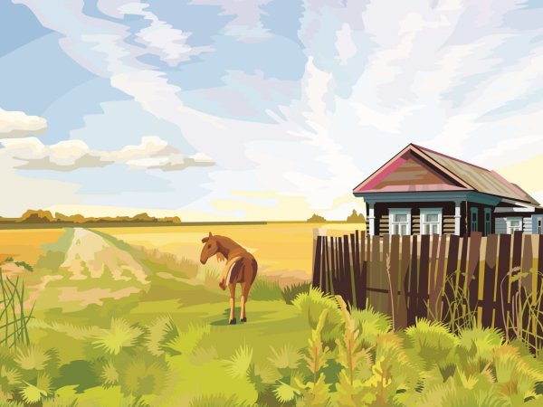 Фон деревня