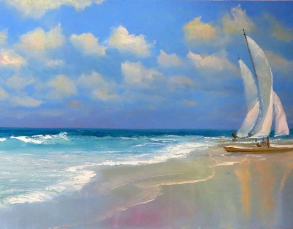 Море живопись маслом