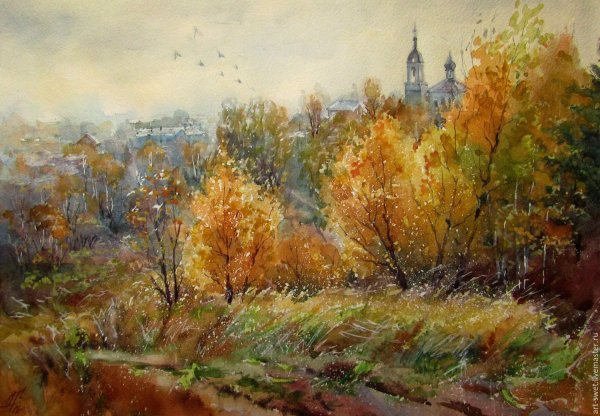 Картину Владимира Золотина ранняя осень