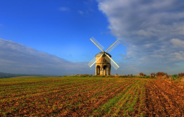 Пшеничное поле с мельницей