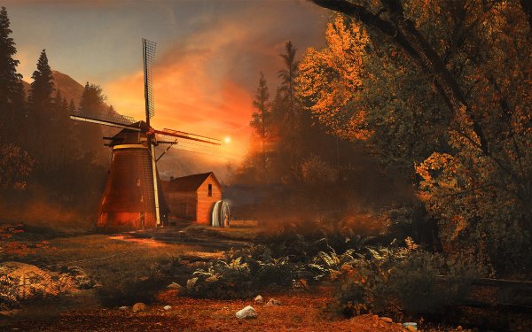 Осень мельница