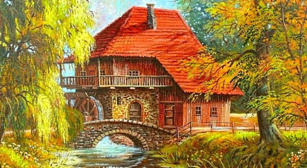 Боб Росс водяная мельница