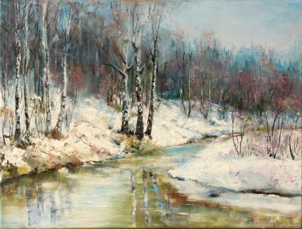 Картина Весна.река Иван Полищук