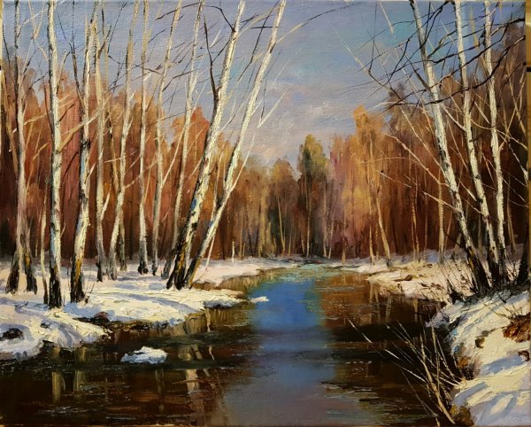 Весенний пейзаж маслом