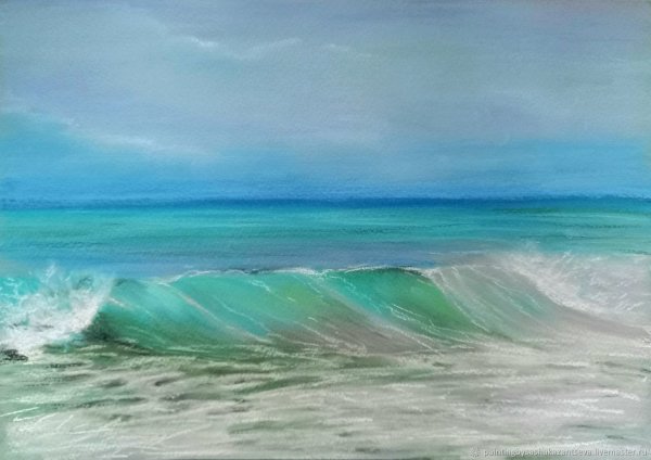 Морской пейзаж пастелью