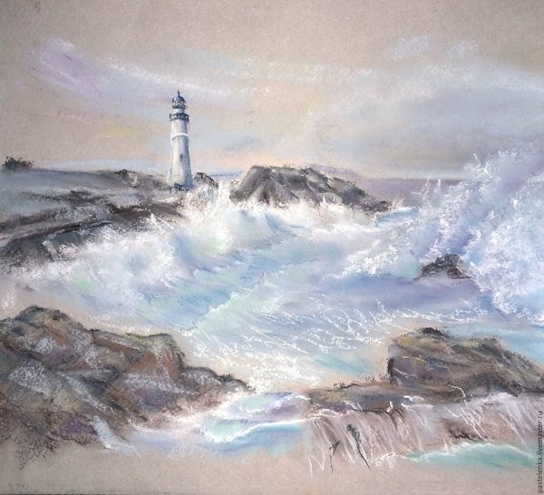 Море Маяк пастель