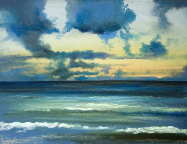 Море пастелью сухой