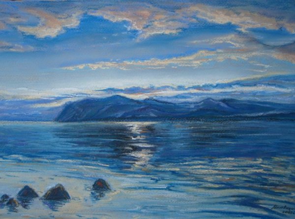 Пейзаж пастелью море