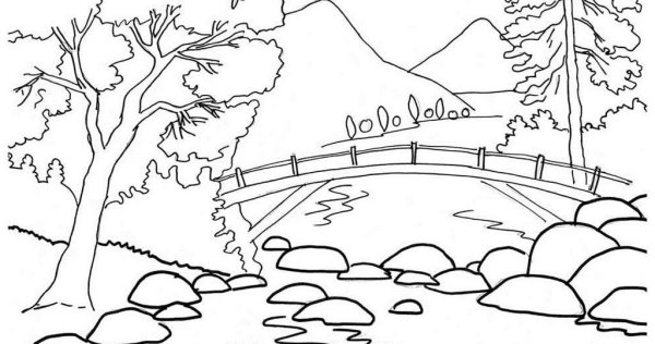 Осенний пейзаж раскраска