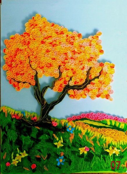 Квиллинг осеннее дерево