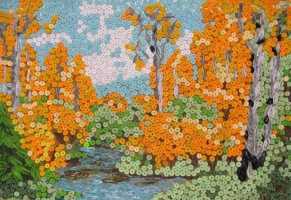 Квиллинг осенний пейзаж