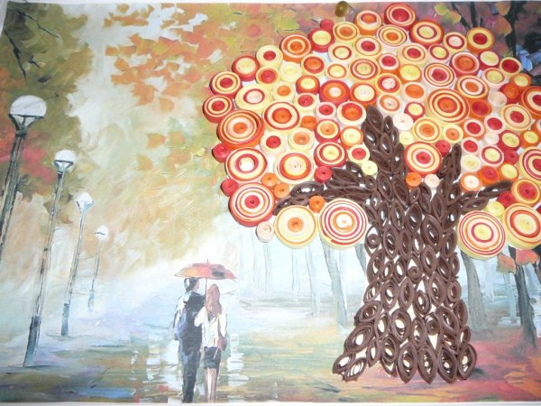 Квиллинг осеннее дерево