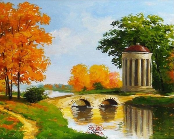 Пейзаж с элементами архитектуры