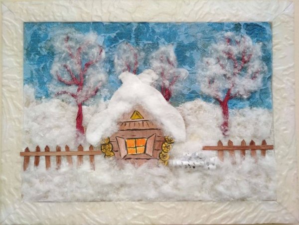 Аппликация на тему зима