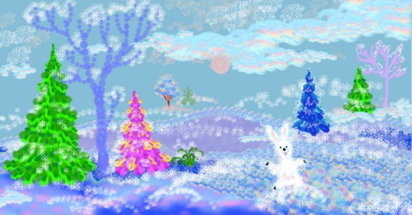 Волшебный зимний лес для детей