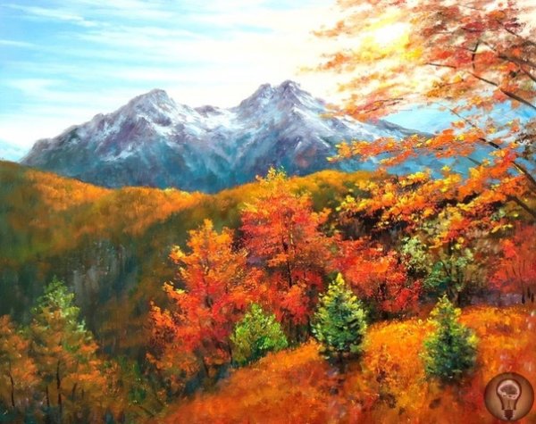 Осень в горах маслом