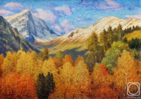 Осень в горах живопись
