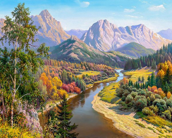 Художник Игорь Прищепа лес осень