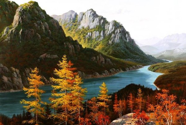Осенние горы в пейзажах художников