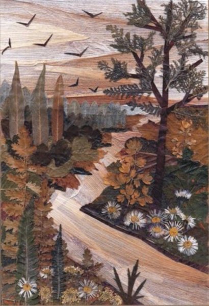 Аппликация из листьев