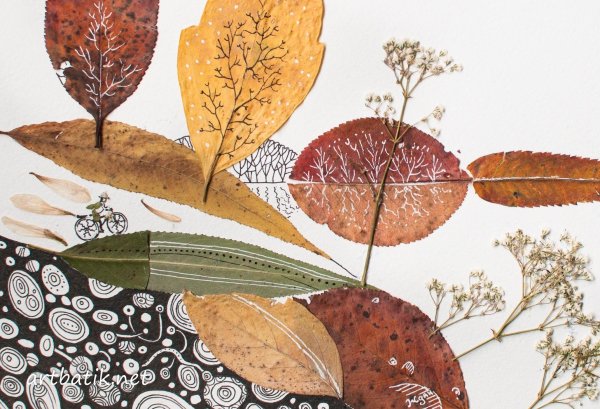 Панно осень из природного материала