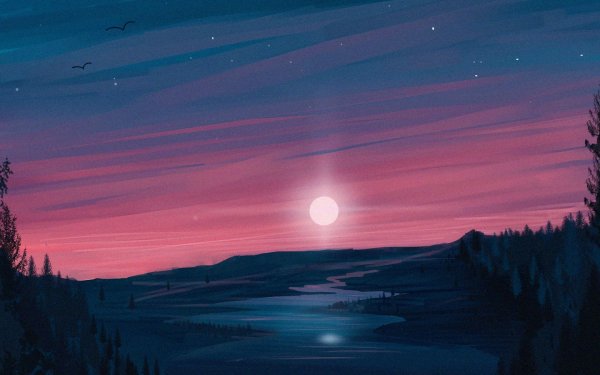 Арт ночного пейзажа