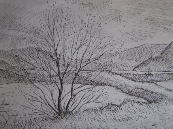Наброски карандашом пейзажи