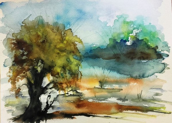 Небольшие пейзажи акварелью