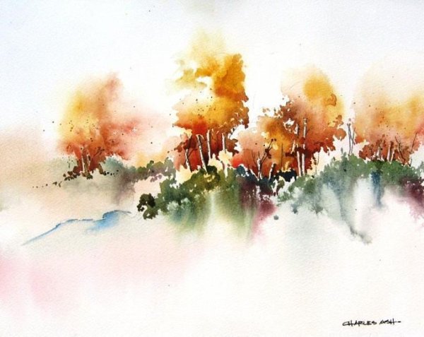 Уроки рисования акварелью пейзажи