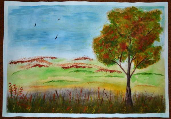 Пейзаж рисунок для детей