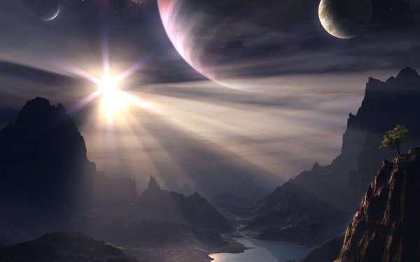 Пейзаж фантастической планеты