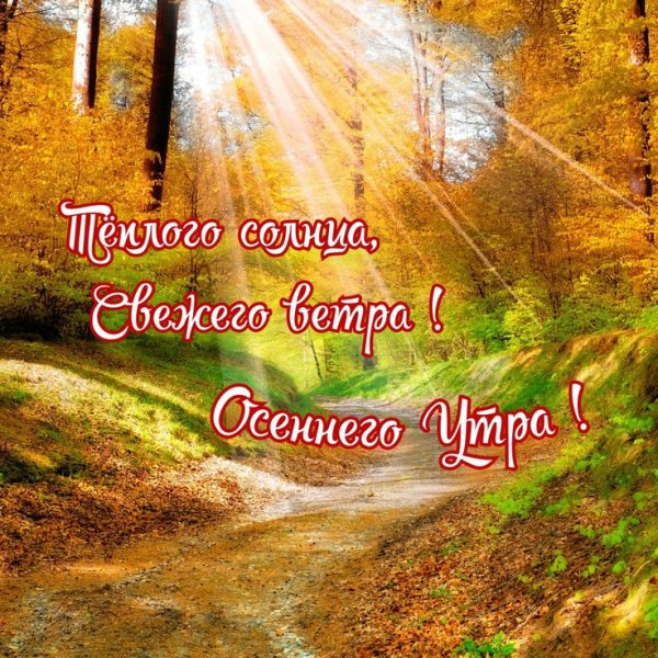 Осенний пейзаж с пожеланиями