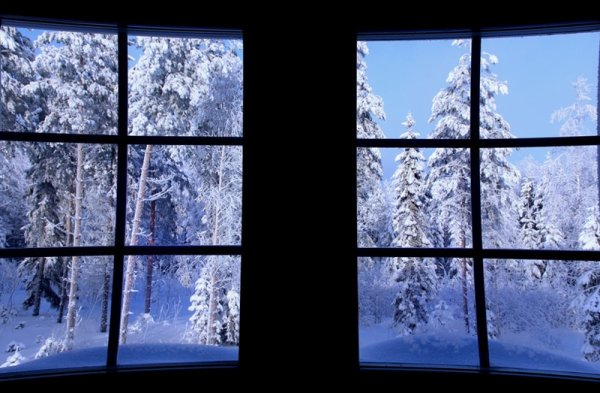 Снег за окном