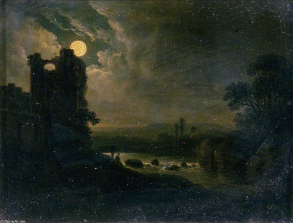 Abraham Pether Moonlit