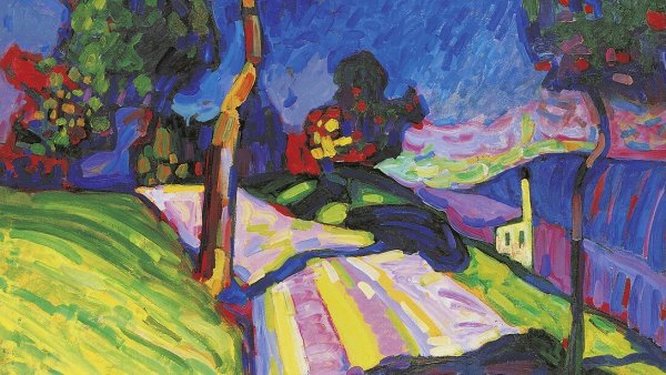 Василий Кандинский «пейзаж в Мурнау» 1908