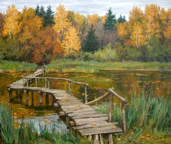 Осенний парк художник Станислав Брусилов